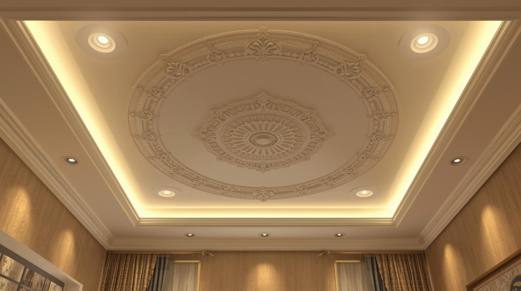 Gypsum false ceiling with LED lighting in Mumbai home by TrustNest Interiors