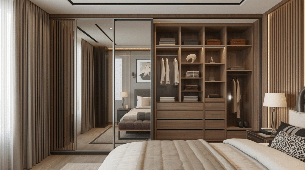 Custom wardrobe storage solutions in Mumbai by TrustNest Interiors