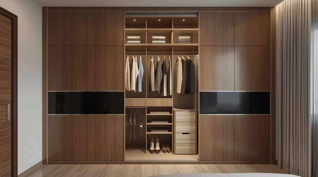 Custom wardrobe storage solutions in Mumbai by TrustNest Interiors