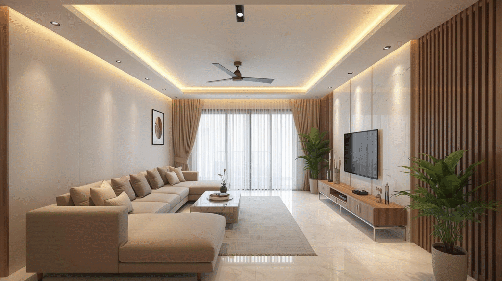 Living room home interior design in mumbai