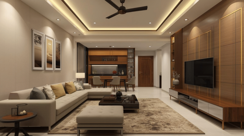 Living room interior design in mumbai