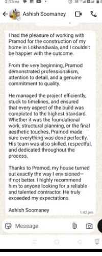 Interior contractor in mumbai Trusted 100% client testimonials